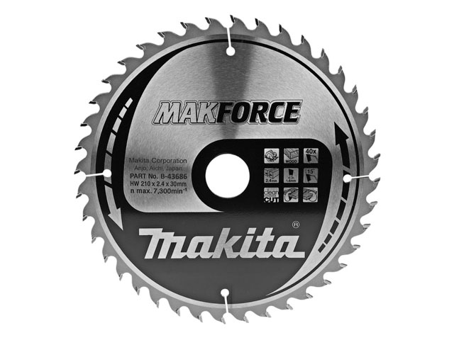 MAKITA Диск пильный для дисковой пилы 210x30 40Т MAKFORCE MAKITA B-43686