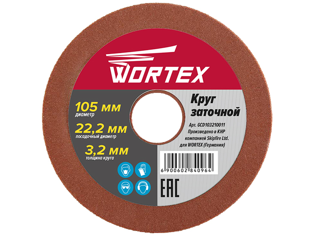 WORTEX Круг заточной 105х22.2х3.2 мм WORTEX GCD103210011