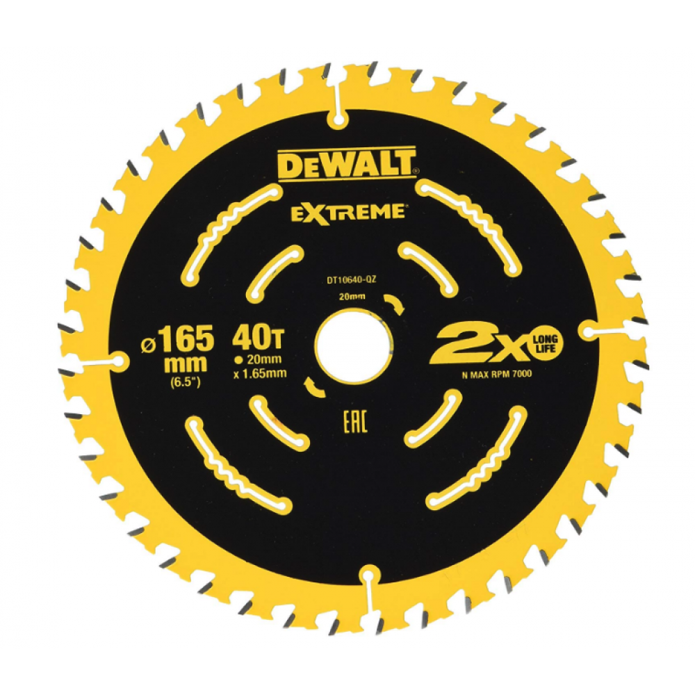 DEWALT Пильный диск EXTR 165/20 1.65 40 WZ +18 DEWALT DT10640