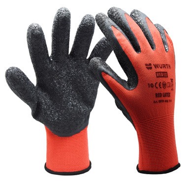 WURTH Перчатки защитные от минимальных рисков, Red Latex Grip, р-р 10 WURTH 0899408210