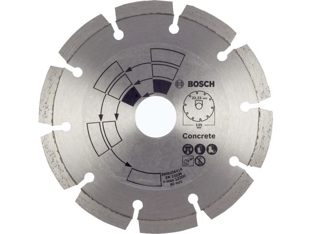 BOSCH Алмазный круг 125х22 мм по бетону сегмент. DIY CONCRETE  (сухая резка) BOSCH 2609256414