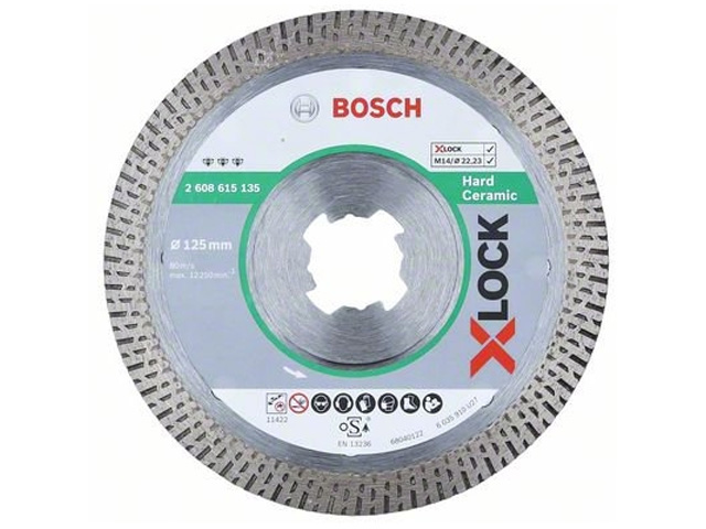 BOSCH Алмазный круг X-LOCK 125x1.8x22.23мм Best for Hard Ceramic BOSCH 2608615135