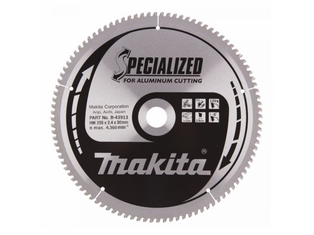 MAKITA Пильный диск для алюминия, 355x30/25x2.4x120T MAKITA B-43913