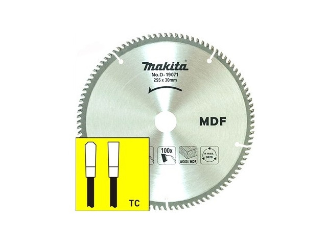 MAKITA Пильный диск для резки MDF, 255x30x2.4x100T MAKITA D-19071